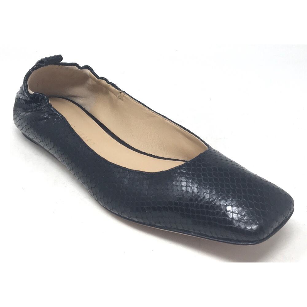 Veronica Beard Alison Women's Size 8.5 Black Leather Square Toe Ballet Flats